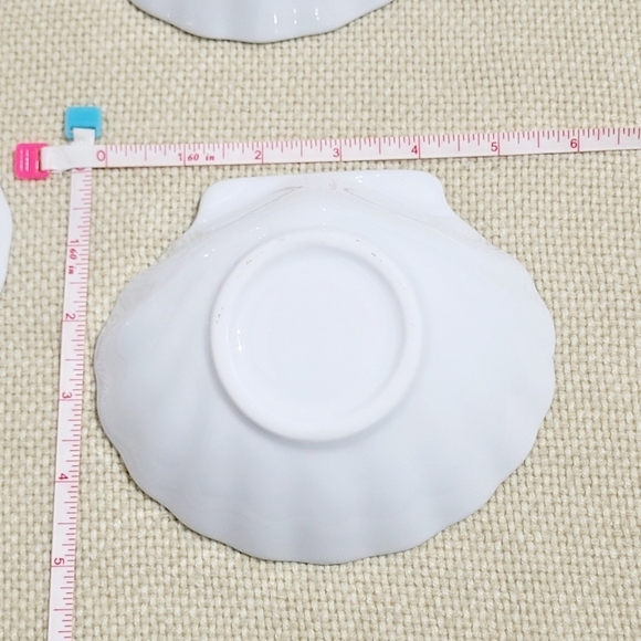 Vintage Portelan Porcelain Scallop Shell Dishes from Romania set of 6 - Picture 6 of 8